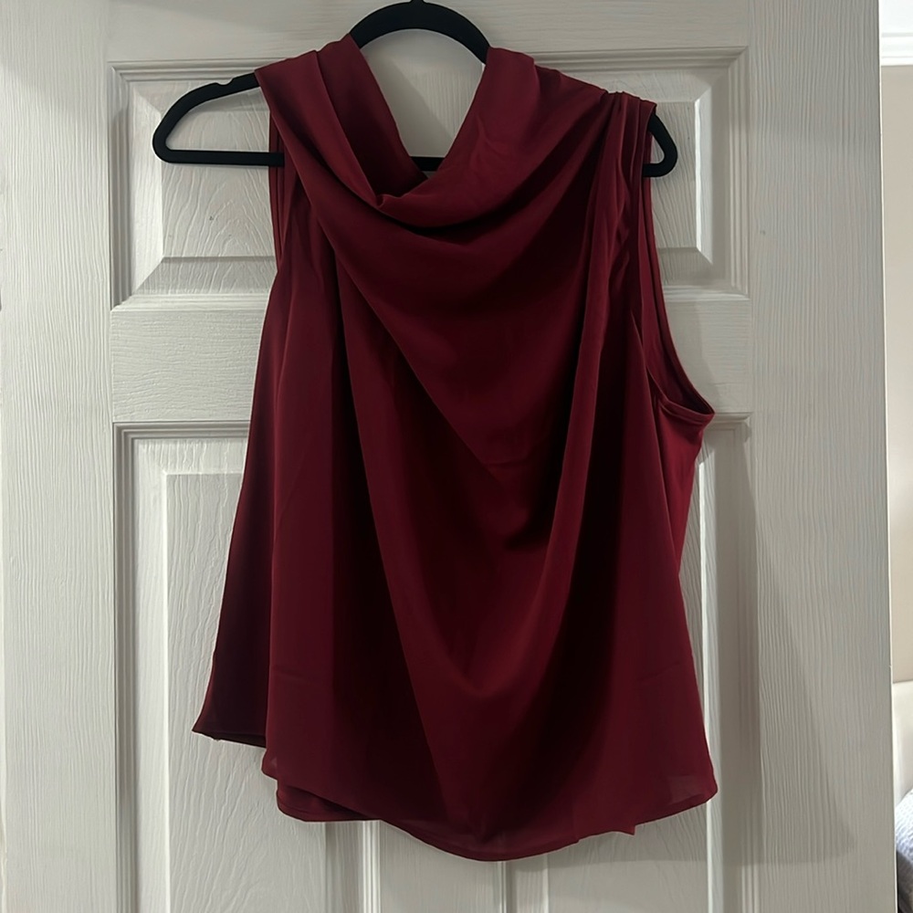 Ann Taylor mixed media sleeveless blouse